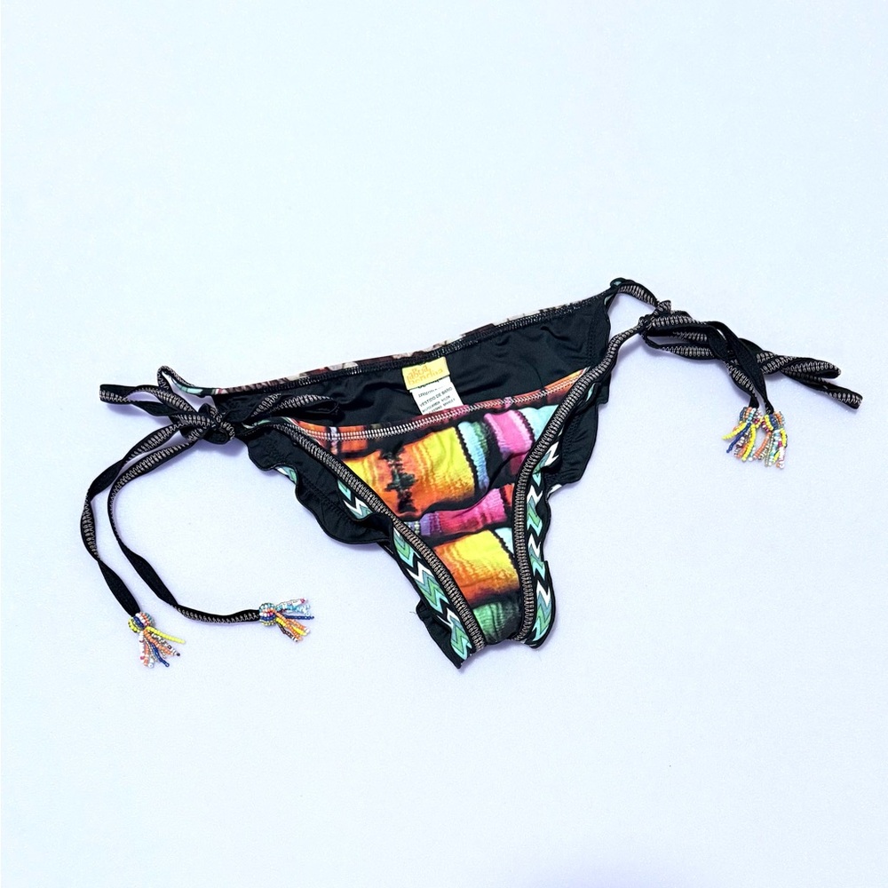 Agua Bendita Bikini Bottom Multicolor Beads Size Medium Excellent Condition